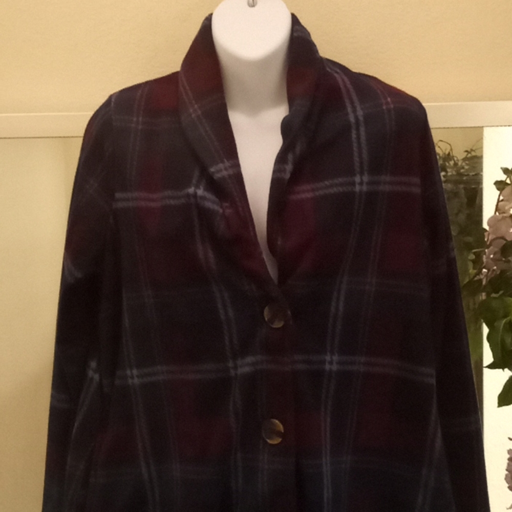 Cuddl Duds Plaid Fleece Jacket